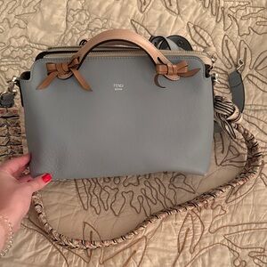 Fendi Gray and Tan Crossbody Bag